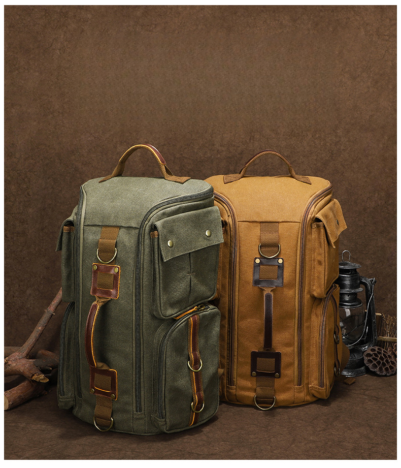 Canvas Outdoor Große Kapazität Herren Nischendesign Rucksack Reise Computertasche_voghion.com